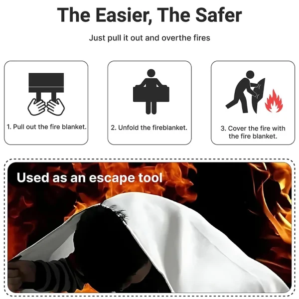 1m×1m Emergency Fire Blanket - Fiberglass Fire Suppression - Image 5