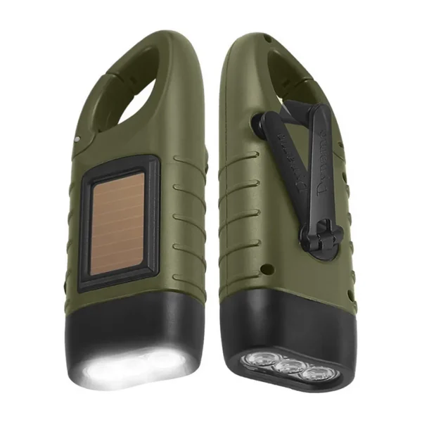 LED 450LM Solar Flashlight - Hand Crank Emergency Light