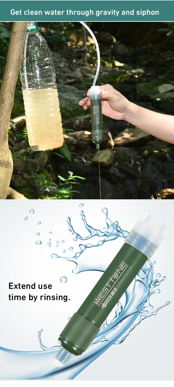 4000L Survival Water Filter - 0.1 Micron Portable Purifier Straw - Image 14