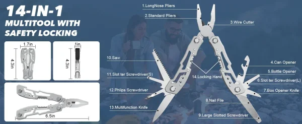 Sanke Rescue Tactical Multi-Tool - Stainless Steel Survival Kit - Image 10