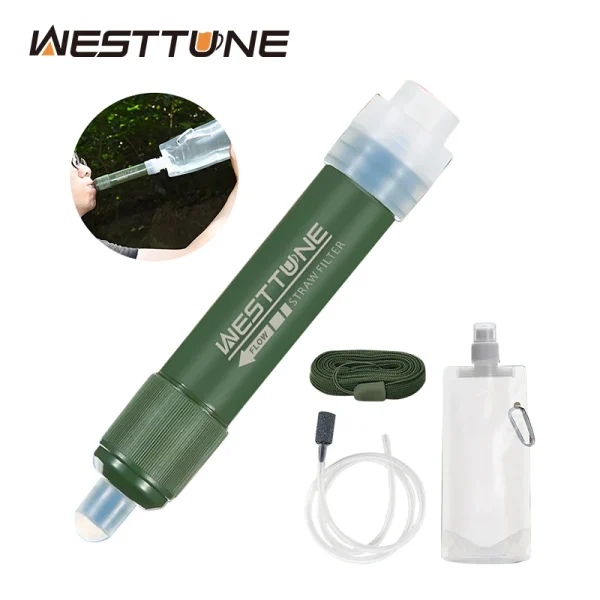 4000L Survival Water Filter - 0.1 Micron Portable Purifier Straw