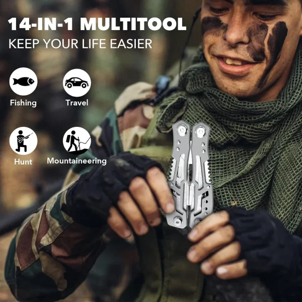 Sanke Rescue Tactical Multi-Tool - Stainless Steel Survival Kit - Image 6