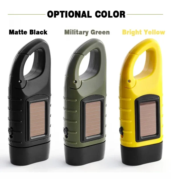 LED 450LM Solar Flashlight - Hand Crank Emergency Light - Image 11