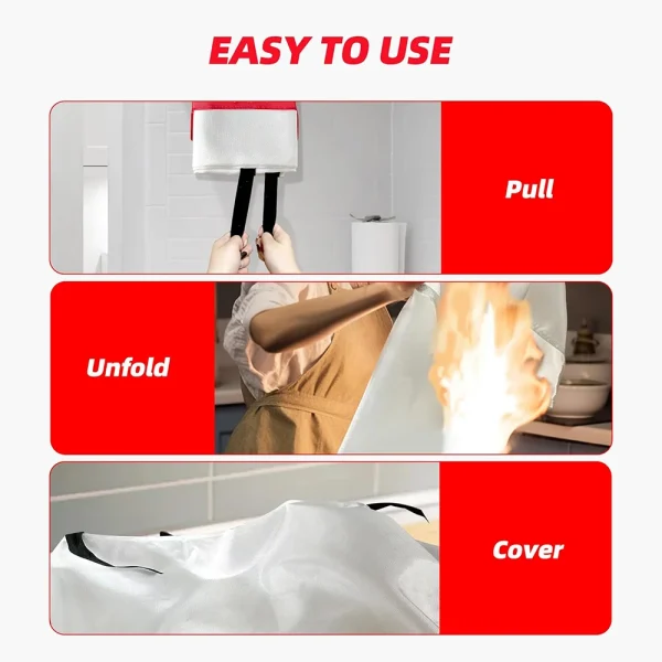 1m×1m Emergency Fire Blanket - Fiberglass Fire Suppression - Image 9