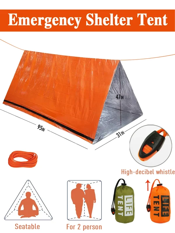 Emergency Survival Tent 2 Person - Waterproof Mylar Shelter - Image 8