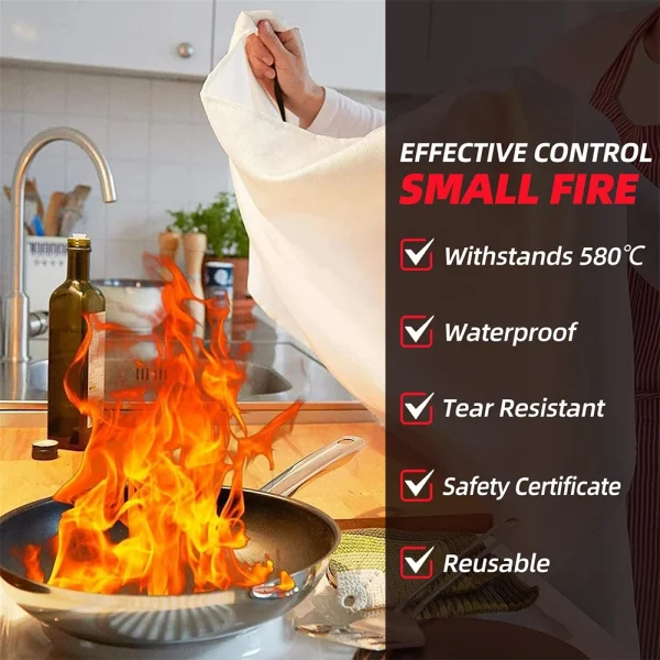 1m×1m Emergency Fire Blanket - Fiberglass Fire Suppression - Image 3
